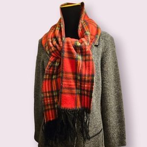 NWT J. G. Hook Tartan Plaid Fringed Winter Scarf